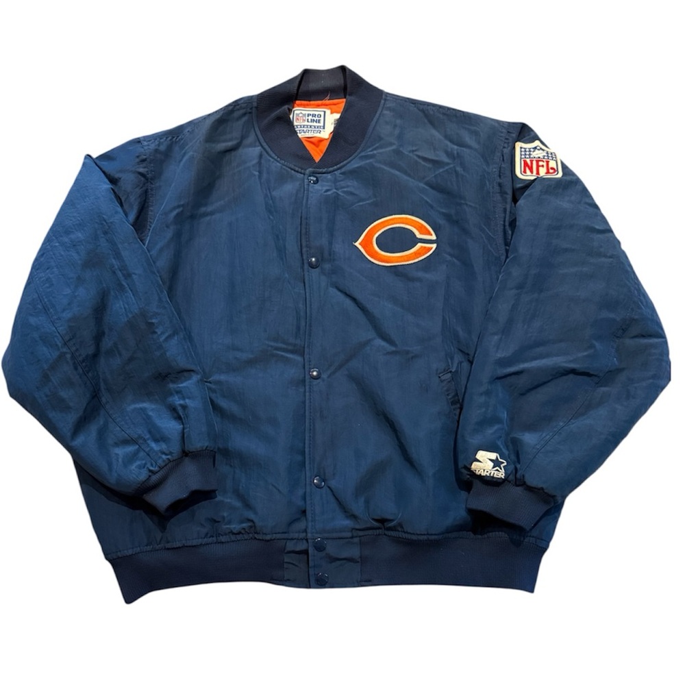 Vintage Starter Navy Blue Chicago Bears NFL Jacket